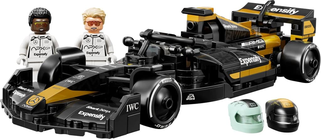 Featured image for article: F1 The Movie Gets the Speed Champions Treatment with Black and Gold APXGP Racer