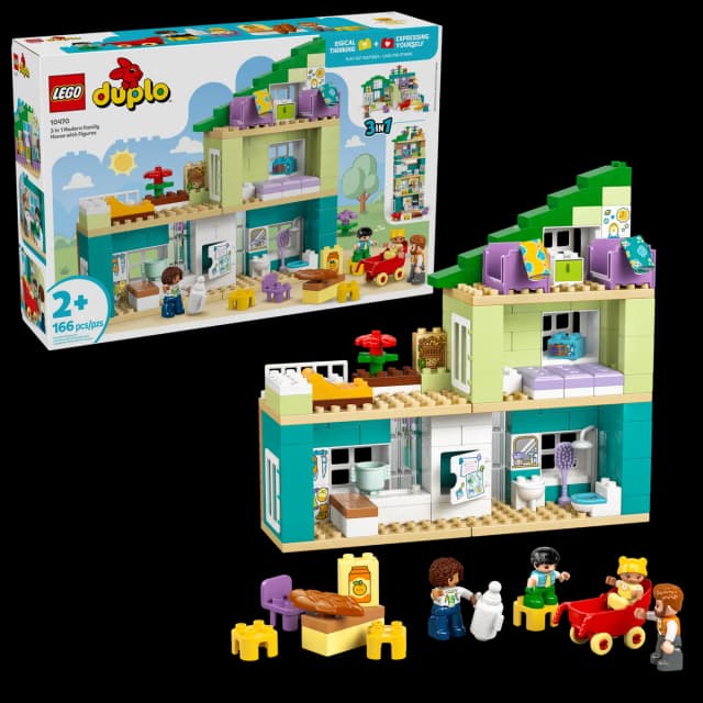 3 in 1 Modern Family House with Figures - Image 2
