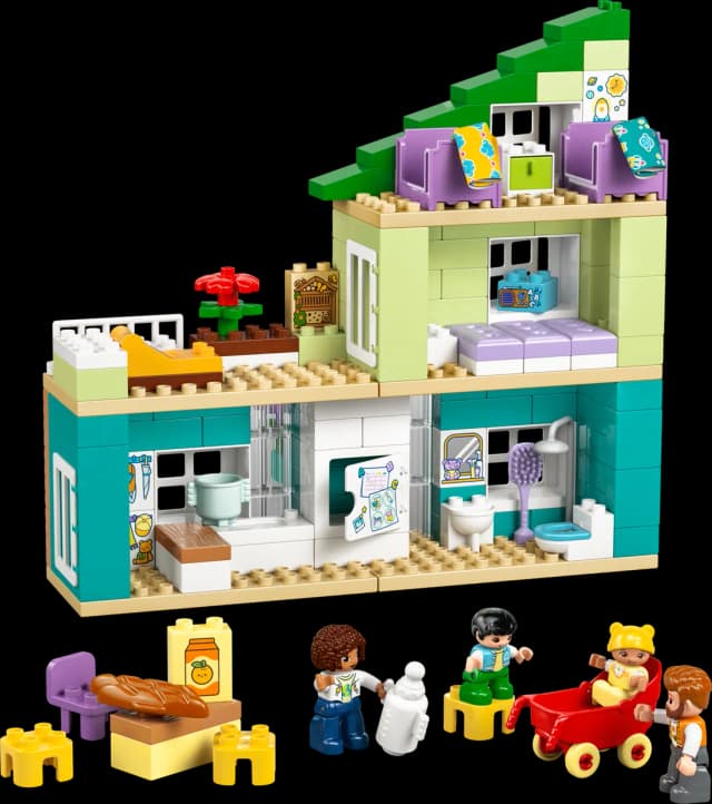 3 in 1 Modern Family House with Figures - Image 1