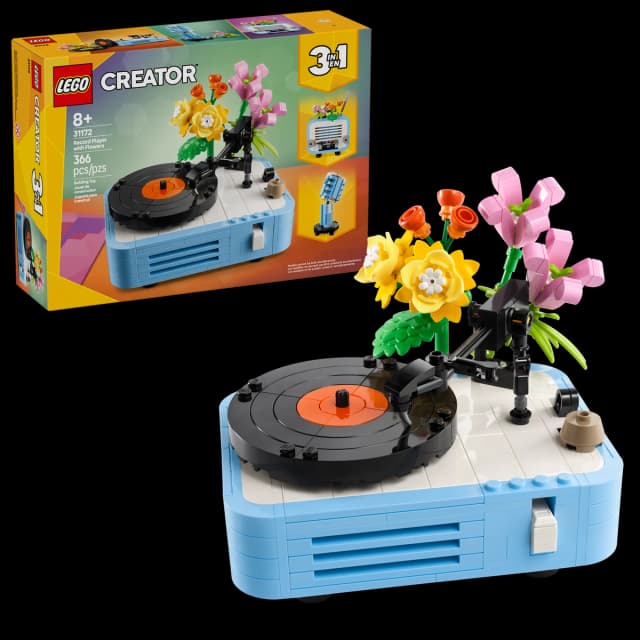 Record Player with Flowers - Image 3