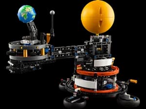 Planet Earth and Moon in Orbit