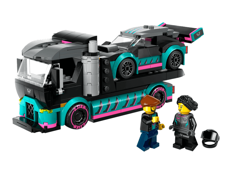 Race Car and Car Carrier Truck