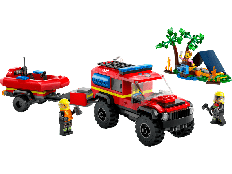 4x4 Fire Truck with Rescue Boat