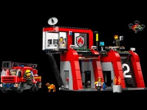 Fire Station with Fire Truck