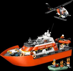Coast Guard Rescue Boat & Helicopter