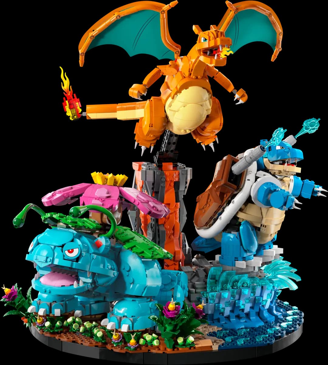 Venusaur, Charizard and Blastoise