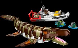 Brick-Built Mosasaurus Boat Mission